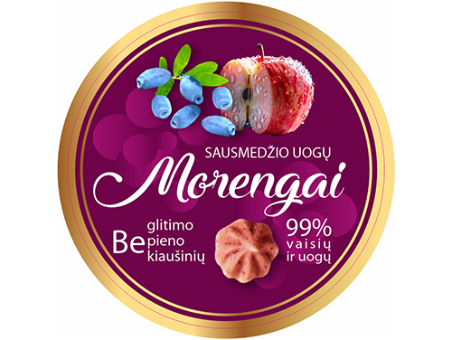 Morengai,skanus desertas. Morengai BE - Glitimo,Kiaušinių,Pieno. 99% Vaisių ir uogų.